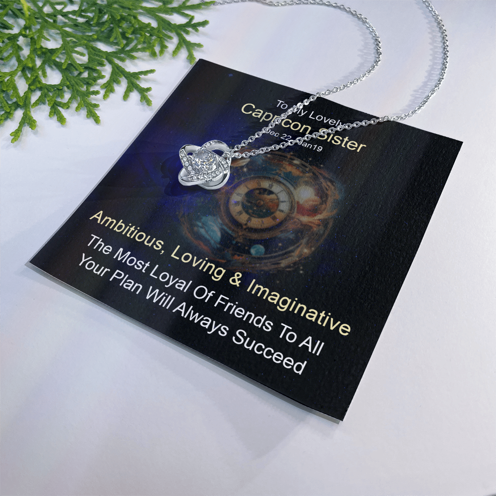 Zodiac Sign Birth Capricon Sister Necklace