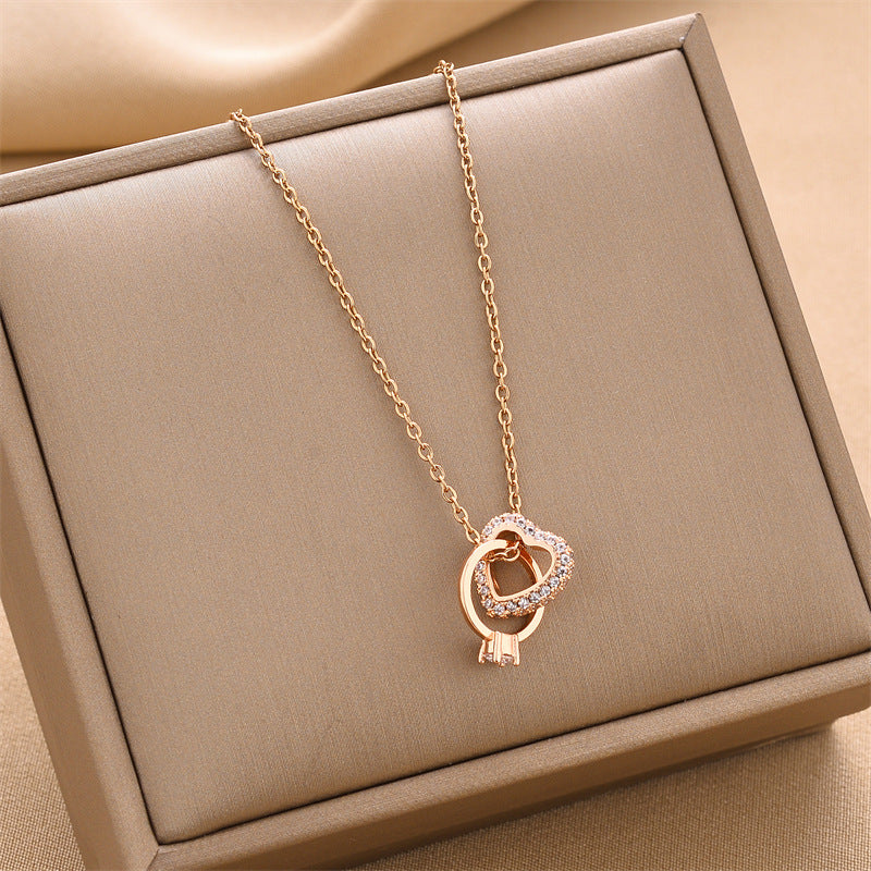 Rose Gold Necklace Jewelry Stainless Steel 18K Gold Plated Pendant Necklace Jewelry for Woman