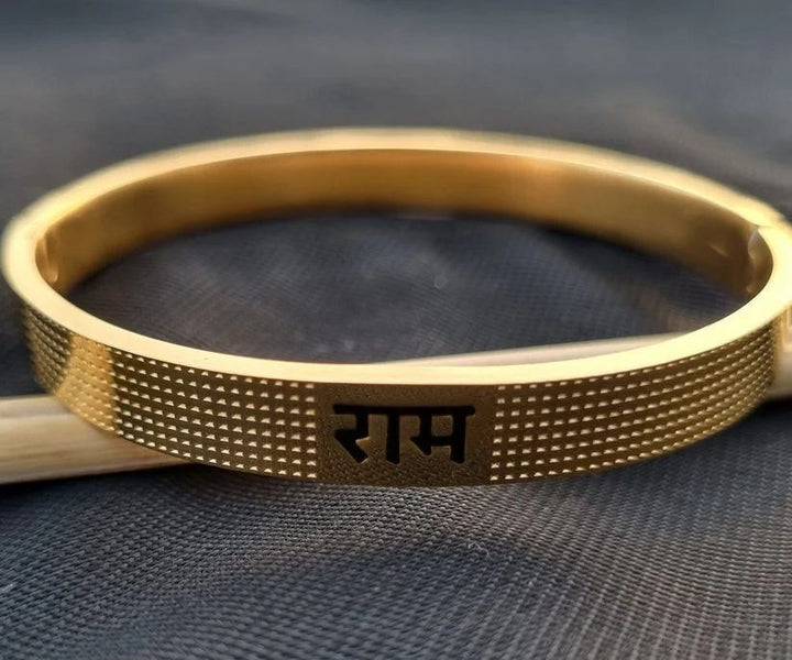 Gold Plated Spiritual Lord Ram Kada Bracelet