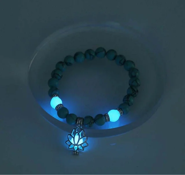 Glow in The Dark Radium Bracelets for Women Men Natural Stone Beads Bracelet