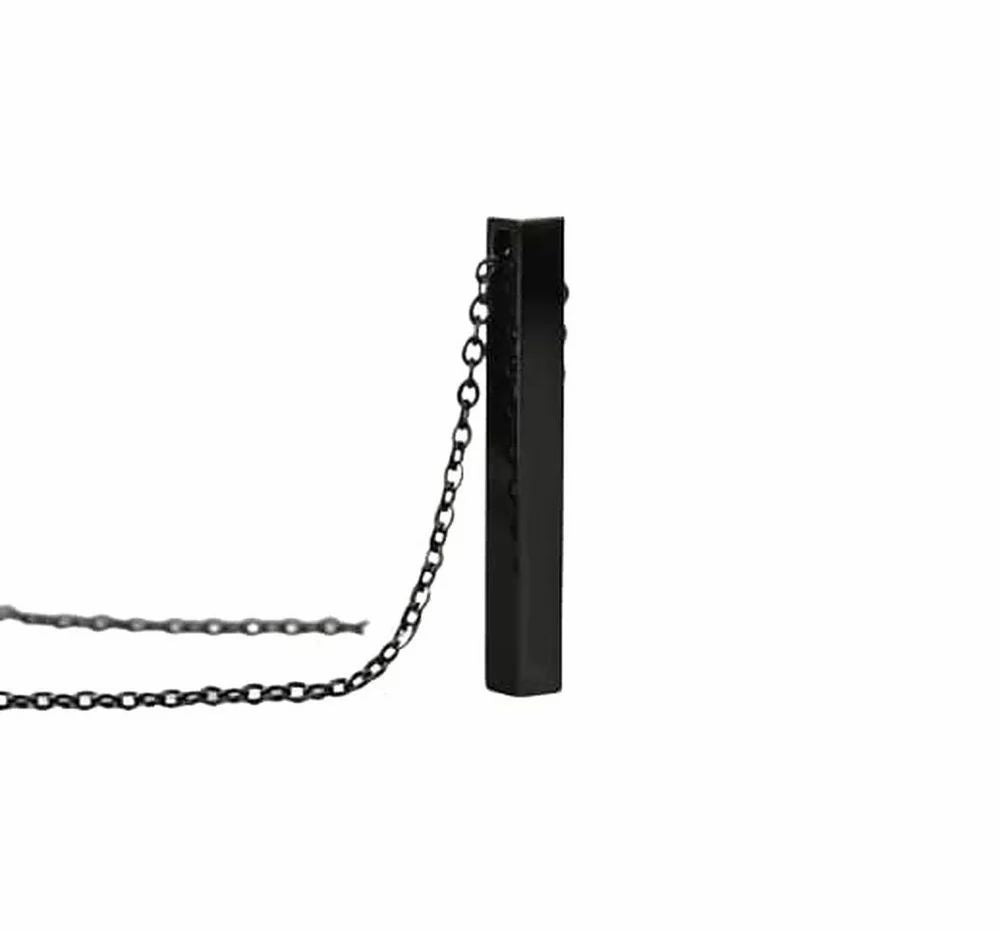 Black Alloy Locket Pendant Necklace