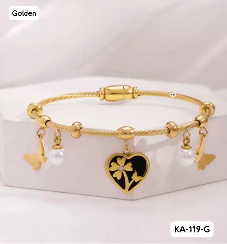 Magnetic Lock Love Heart Bracelet Kada for Women & Girls