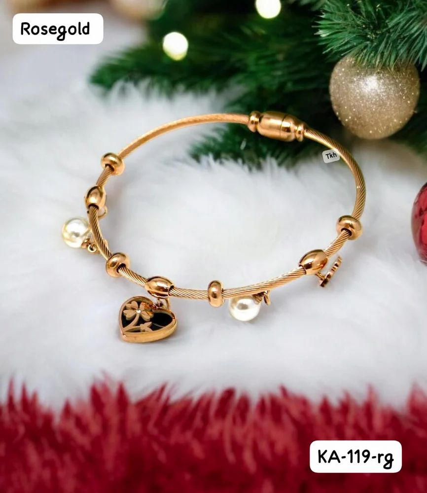 Magnetic Lock Love Heart Bracelet Kada for Women & Girls