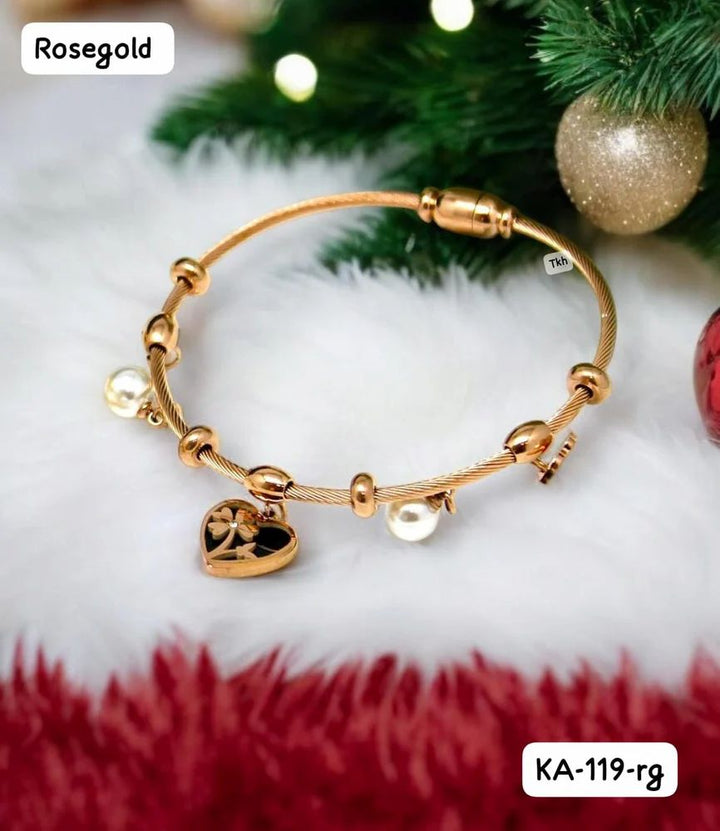 Magnetic Lock Love Heart Bracelet Kada for Women & Girls