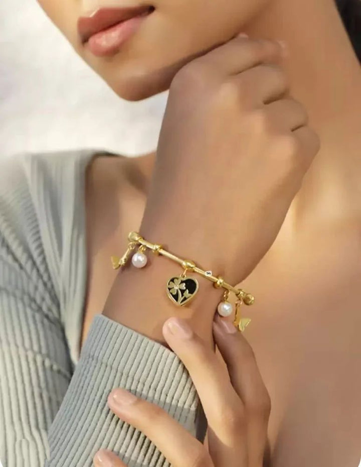 Magnetic Lock Love Heart Bracelet Kada for Women & Girls