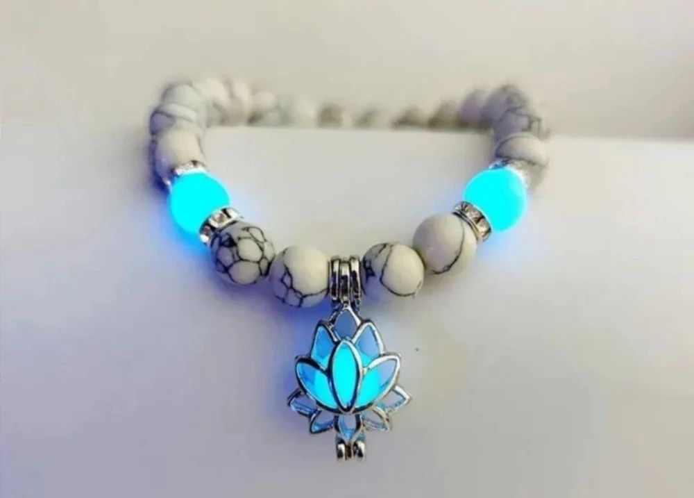 Glow in The Dark Radium Bracelets for Women Men Natural Stone Beads Bracelet