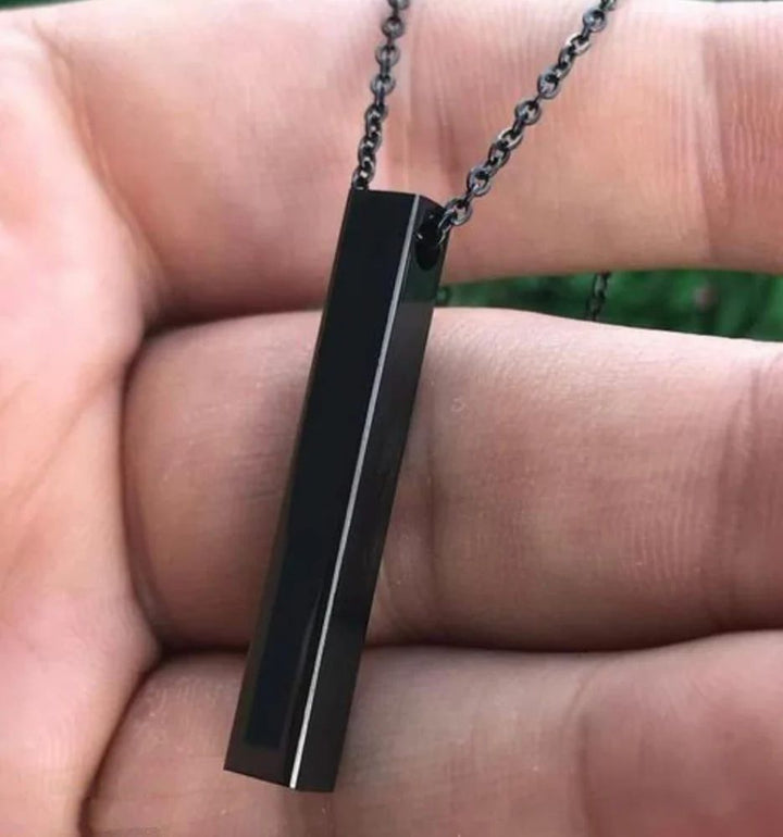 Black Alloy Locket Pendant Necklace