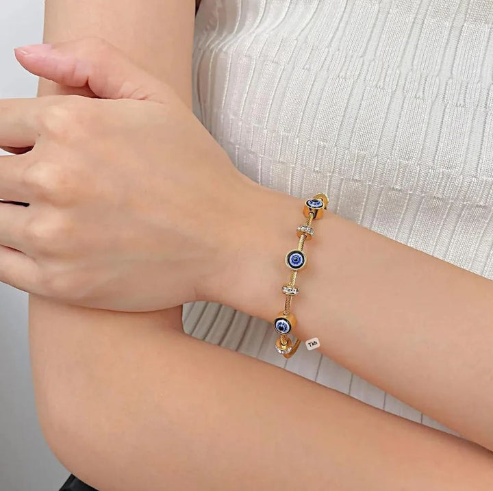 Magnetic Lock Evil Eye Bracelet Kada for Women & Girls
