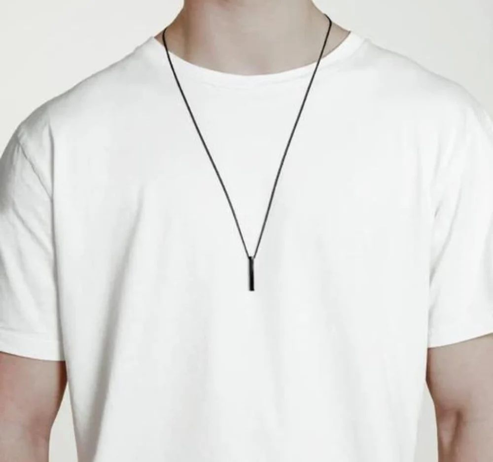 Black Alloy Locket Pendant Necklace