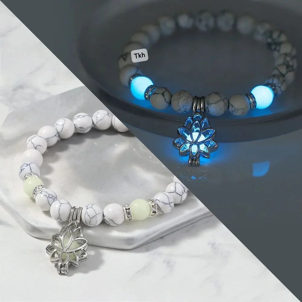 Glow in The Dark Radium Bracelets for Women Men Natural Stone Beads Bracelet