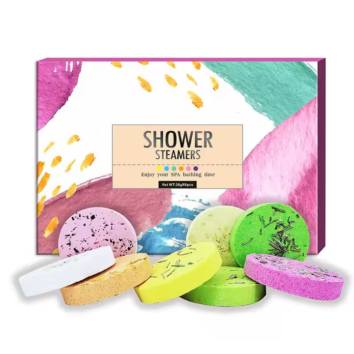 Vegan Shower Streamer Bomb TabletBody Restore Aromatherapy Shower Steamers Tablets for Bath and Body Fizzy Steamer