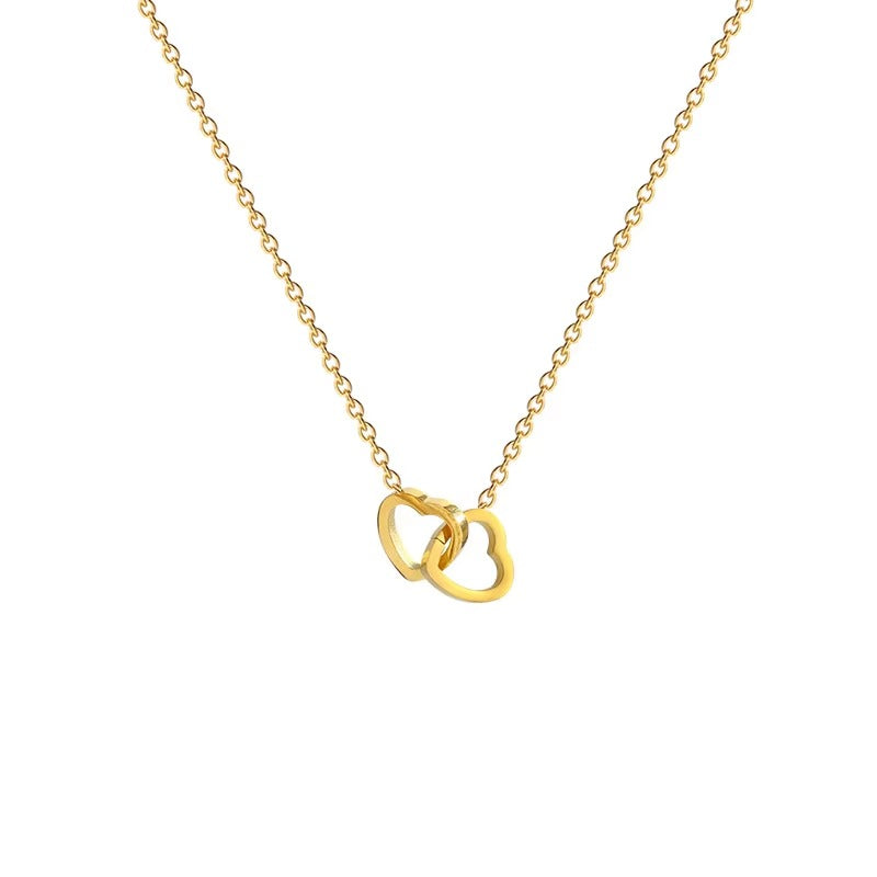 Fashion Women Jewelry 18K Gold Stainless Steel Design Hollow Out Love Heart Pendant Necklace