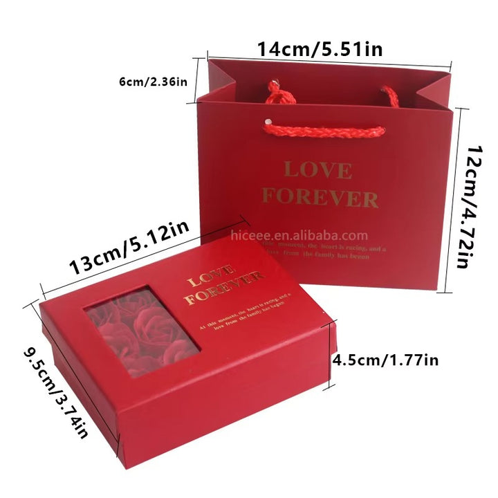 Creative Artificial Flower Pendant Jewelry Packaging Box 2025 Birthday Mother's Day Gift Set 6 Soap Roses Ring Necklace Box