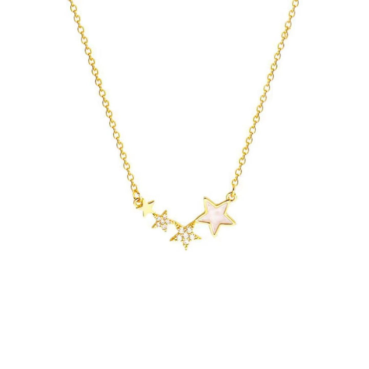 Star Design Necklace Pendant with Link Chain High-End Gold Zircon Luxury Trendy Geometric Jewelry Most Popular Fashion Accessory