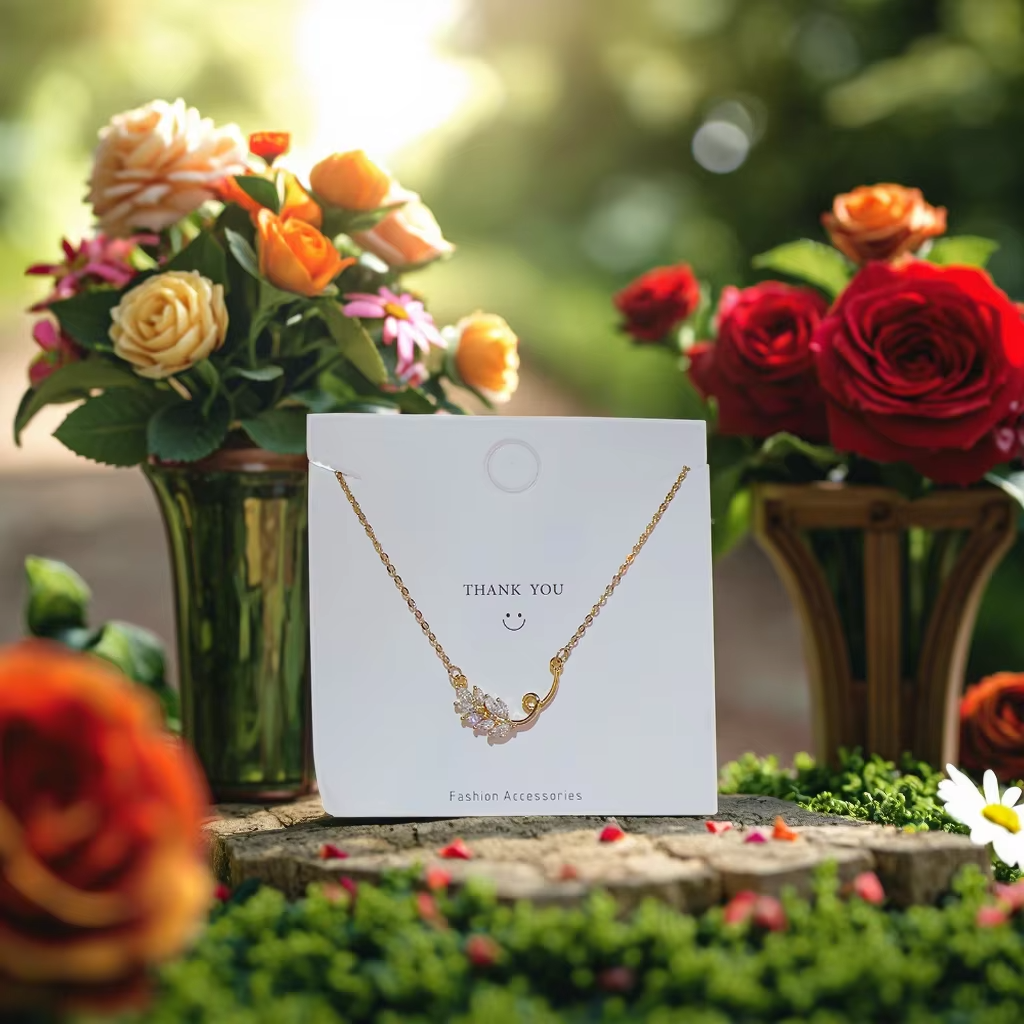 Light Luxury Women's Elegent Fresh Zircon Diamond Necklace Leaf Shape Pendant Trendy Popular Fashion Piercing Jewelry Link Chain