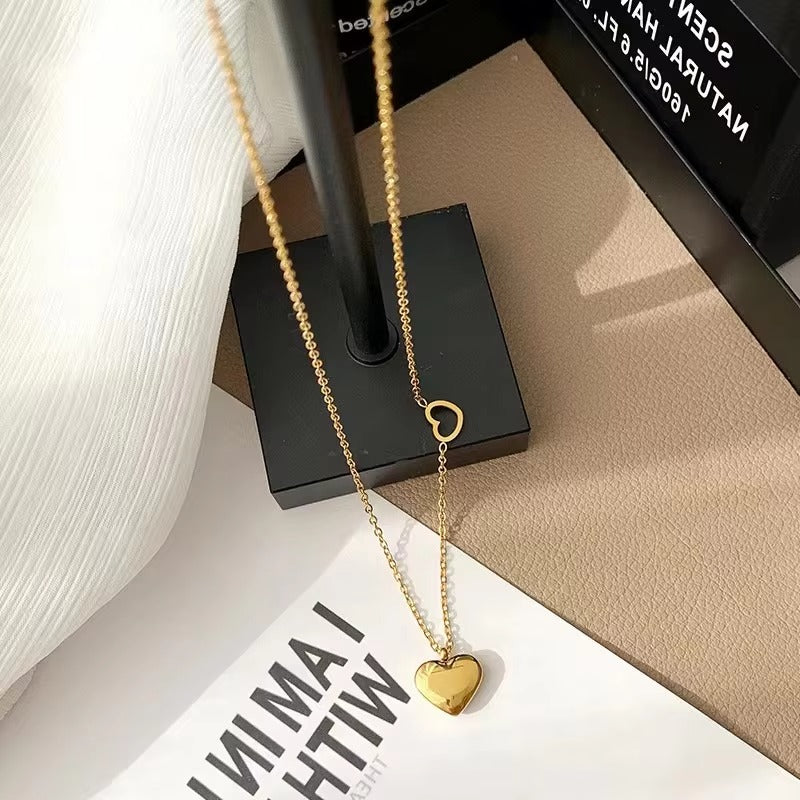 Women's Necklace Stainless Steel Heart Pendant Non-fading Titanium Steel Necklace