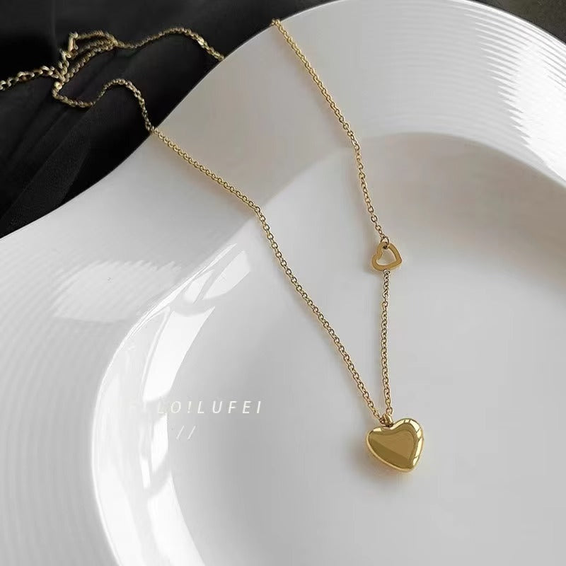 Women's Necklace Stainless Steel Heart Pendant Non-fading Titanium Steel Necklace