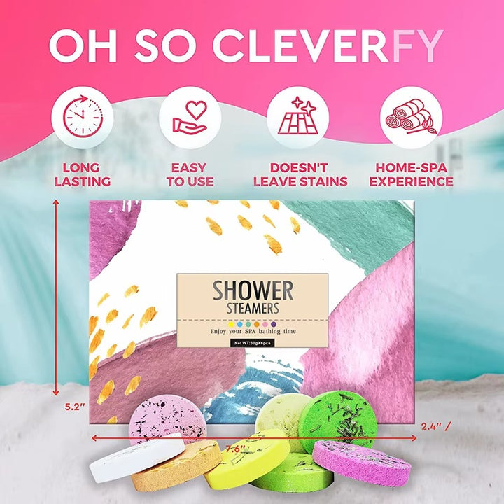Vegan Shower Streamer Bomb TabletBody Restore Aromatherapy Shower Steamers Tablets for Bath and Body Fizzy Steamer