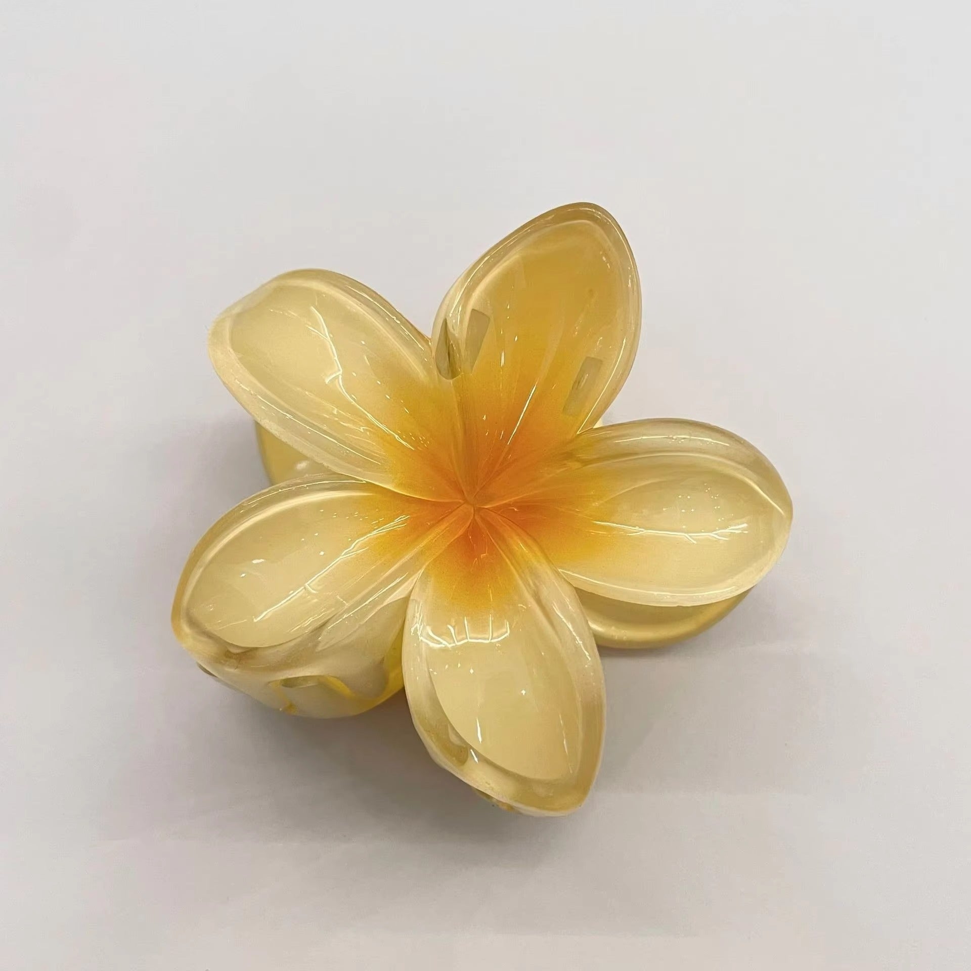 Summer Flower Hair Claws Beach Hawaiian Flower Hair Clips Fashion Elegant Large Plastic Hair Claw Clip Set of 5