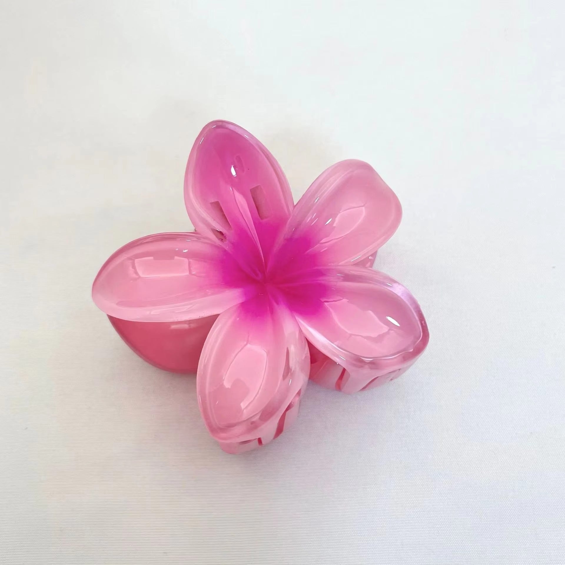 Summer Flower Hair Claws Beach Hawaiian Flower Hair Clips Fashion Elegant Large Plastic Hair Claw Clip Set of 5