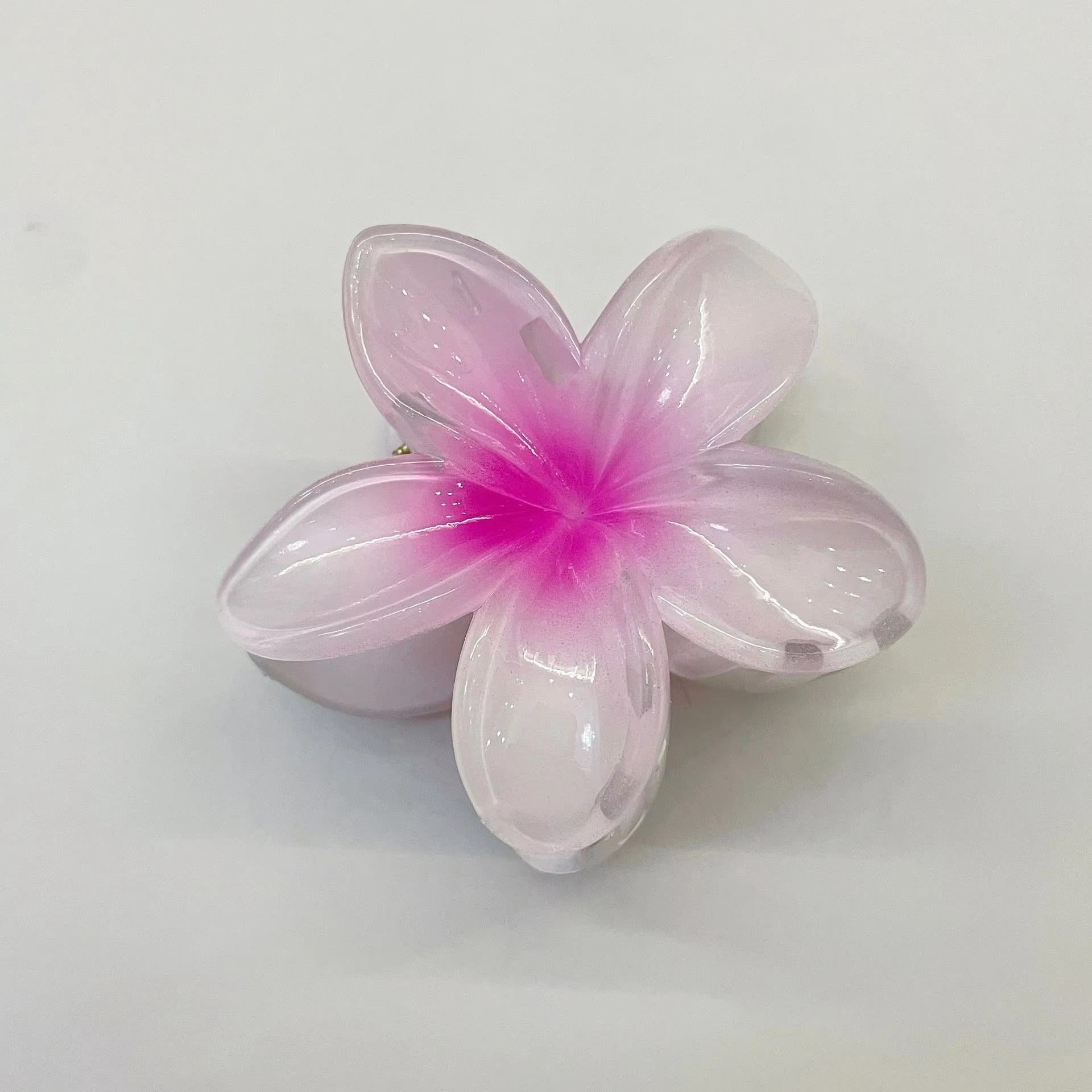 Summer Flower Hair Claws Beach Hawaiian Flower Hair Clips Fashion Elegant Large Plastic Hair Claw Clip Set of 5