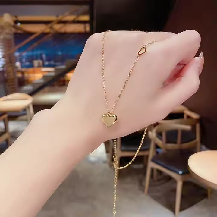 Women's Necklace Stainless Steel Heart Pendant Non-fading Titanium Steel Necklace