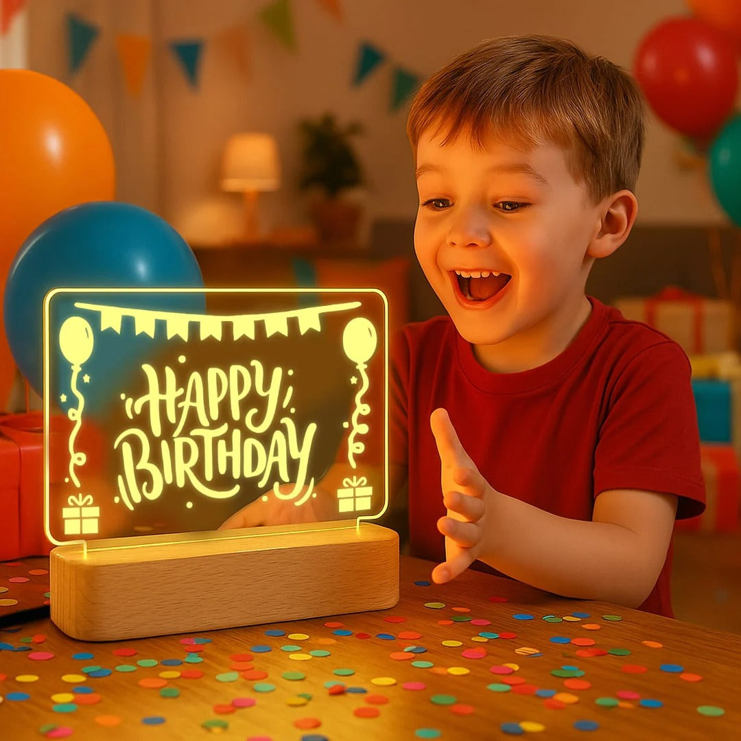 Happy Birthday Acrylic LED Lamp