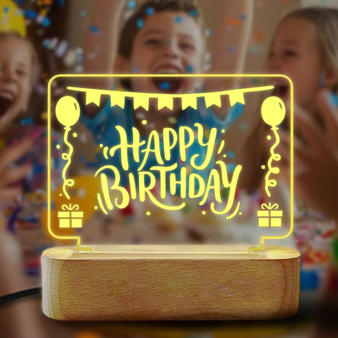 Happy Birthday Acrylic LED Lamp