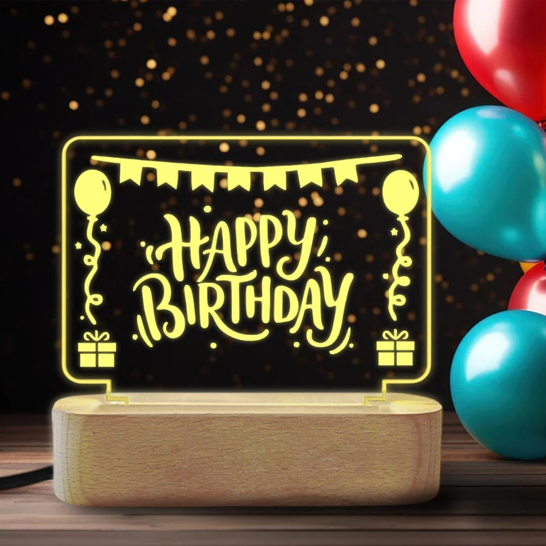 Happy Birthday Acrylic LED Lamp